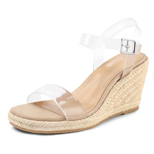 mysoft Women's Platform Espadrille Wedge SandalsCasual Summer Ankle Strap