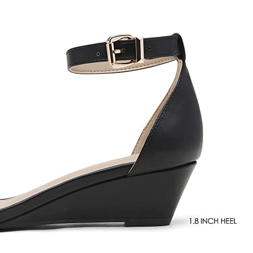Dream Pairs Women's Ingrid Ankle Strap Low Wedge Sandal