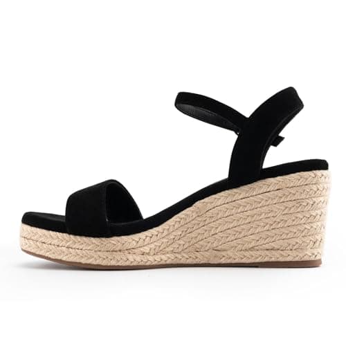 DREAMCIA Women's Wedge Espadrille Platform Sandals Open Toe Buckle Dress ShoesSummer