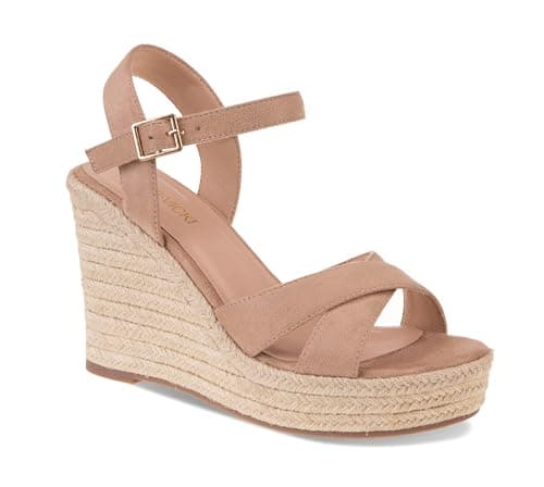 VICKI·VICKI Women's Wedge Ankle Strap Platform Sandals