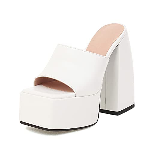 Mikarka Women's Slip-On Platform Heeled Sandals