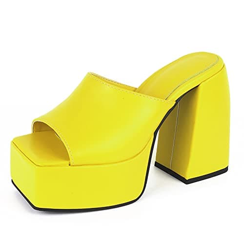 Mikarka Women's Slip-On Platform Heeled Sandals