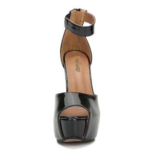 Enelauge Women's Peep-Toe Buckle Platform Stiletto Wedding Party Heels