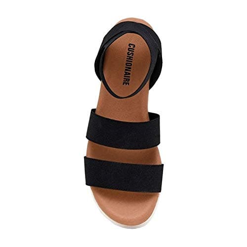 CUSHIONAIRE Women's Naomi Cork Wedge Sandal (Wide Widths Available)