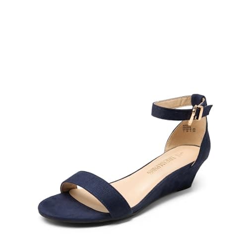 Dream Pairs Women's Ingrid Ankle Strap Low Wedge Sandal