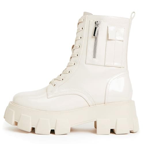 JustFab Women's Lace-Up Ankle Booties - Reverie Platform Boots