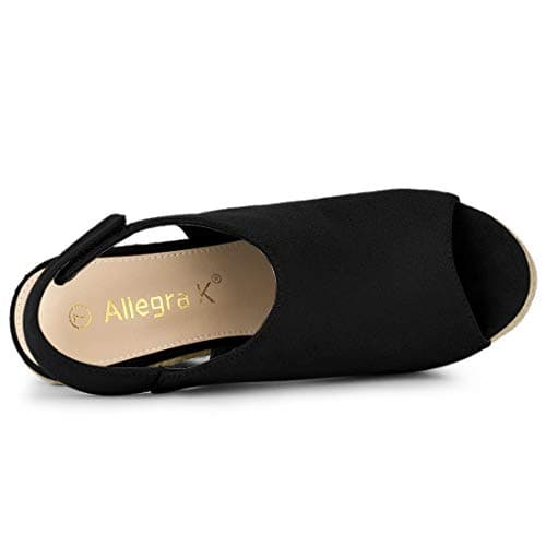 Allegra K Women's Espadrille Platform Heeled Wedge Sandals