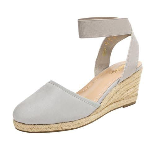 Dream Pairs Women's Elastic Ankle Strap Wedge Sandals