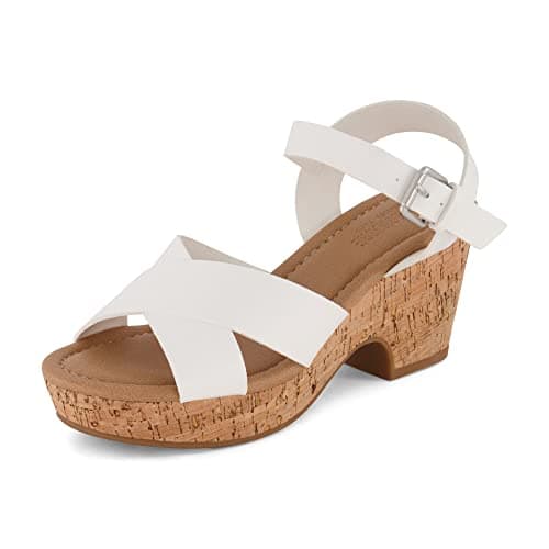 Cushionaire Women's Rosie Cork Wedge Sandal with Memory Foam