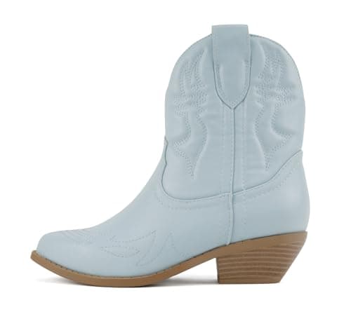 Soda Women's Cowgirl Cowboy Western Stitched Short Booties Pointed Toe (Wide Fit Available)