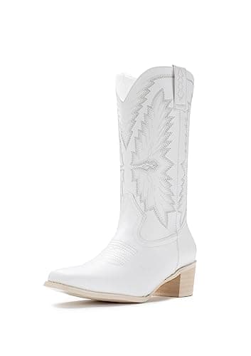 Classical Embroidered Pointy Toe Western Boots for Women