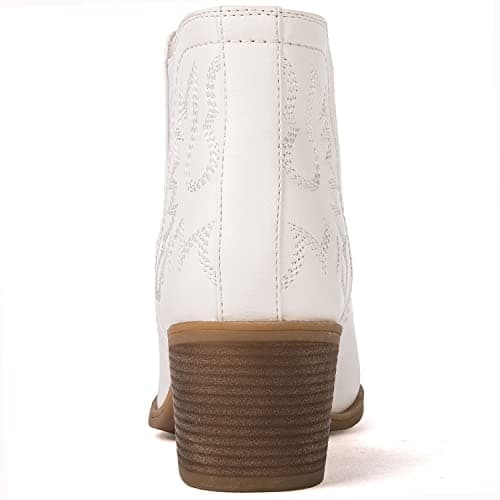 GLOBALWIN Women's Pull-On Ankle Boots Western Cowboy Cowgirl Style