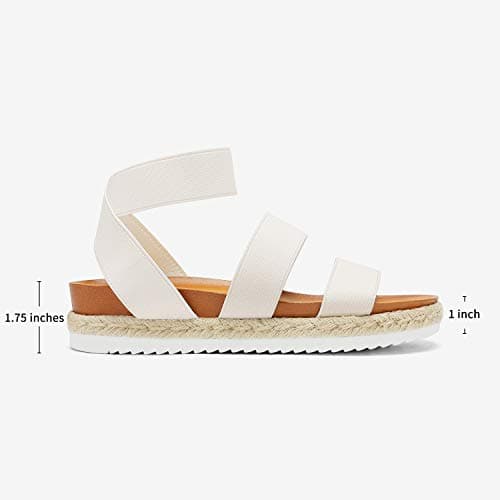 DREAM PAIRS Women's Open Toe Ankle Strap Espadrille Flatform Sandals