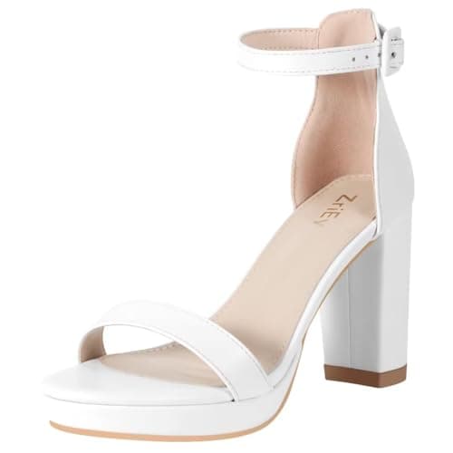 ZriEy 4-Inch Block Heeled Sandals for Women Evening Wedding Prom Party Shoes