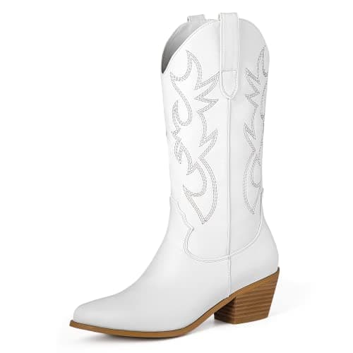 MUCCCUTE Western Cowboy Boots for Women Wide Calf Pointed Toe