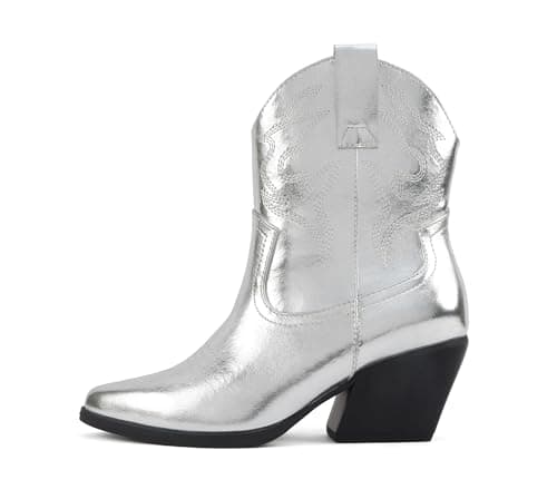 BLAZING Women's Western Bootie Pointe Toe Low Heel (Wide Fit Available)