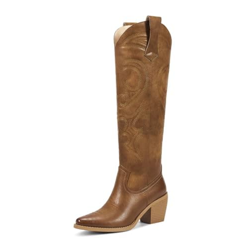 Wetkiss Women's Knee-High Rhinestone Western Boots