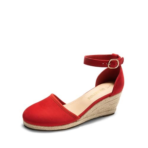 Dream Pairs Women's Ankle Strap Platform Wedge Espadrilles