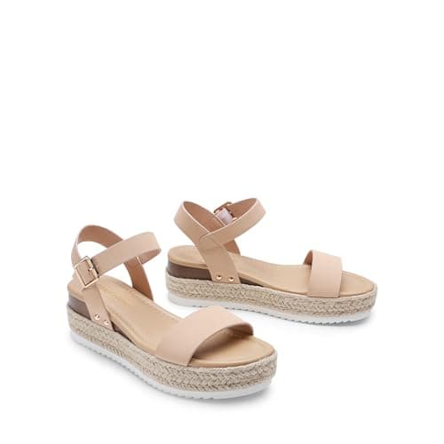 DREAM PAIRS Women's Comfortable Wedge Espadrille Sandals, Open Toe Summer Dress Up Casual