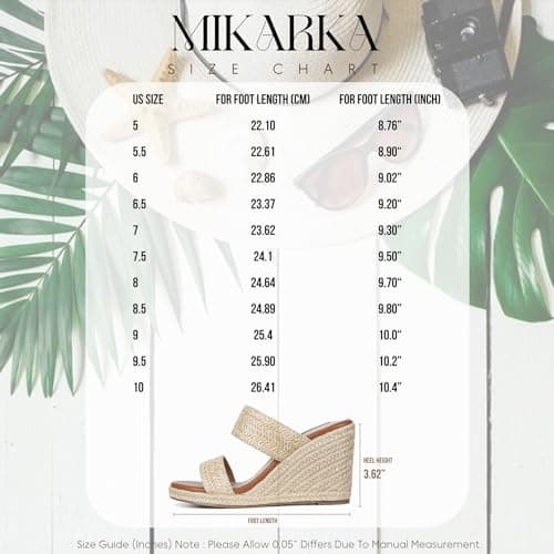 Mikarka Women's Open Toe Espadrilles Platform Slide Sandals