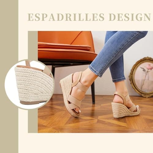 Putu Women's Elastic Ankle Strap Wedge Sandals