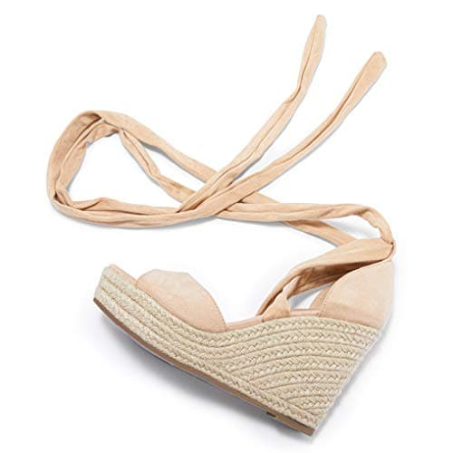 Seraih Women's Lace-Up Espadrille Wedge Sandals Heels Ankle Strap Summer Shoes