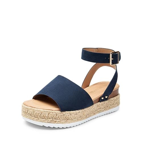 Dream Pairs Women's Comfortable Casual Ankle Strap Espadrille Wedge Shoes
