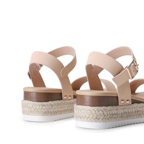 DREAM PAIRS Women's Comfortable Wedge Espadrille Sandals, Open Toe Summer Dress Up Casual