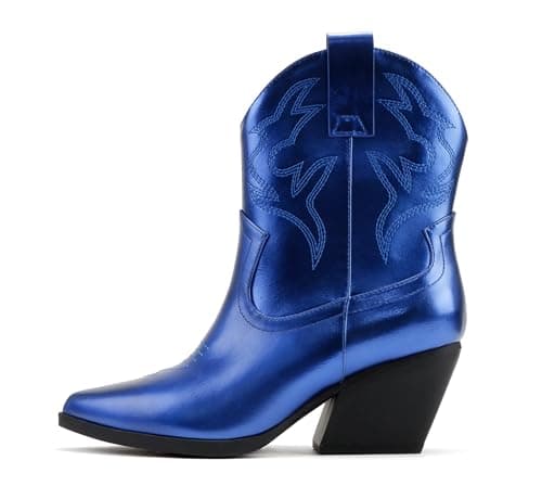 BLAZING Women's Western Bootie Pointe Toe Low Heel (Wide Fit Available)