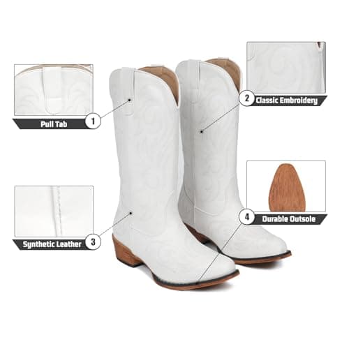 IUV Women's Pointy Toe Western Cowgirl Boots
