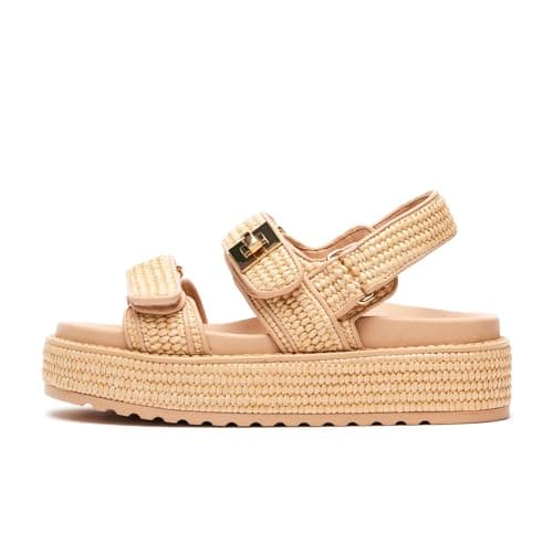 SOVANYOU Raffia Platform Wedge Sandals for Women