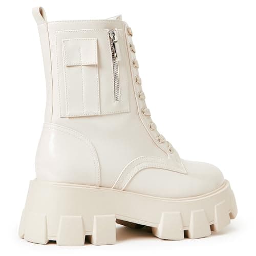 JustFab Women's Lace-Up Ankle Booties - Reverie Platform Boots
