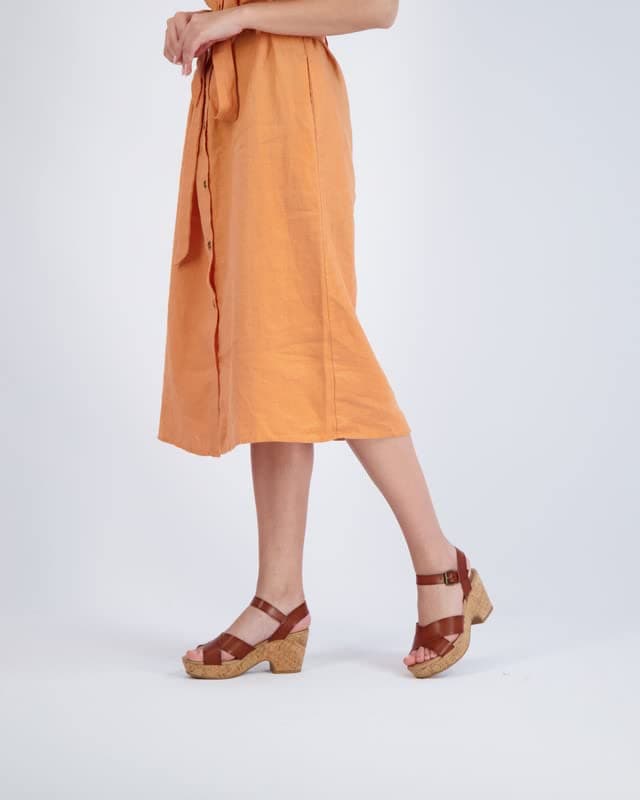 Cushionaire Women's Rosie Cork Wedge Sandal with Memory Foam