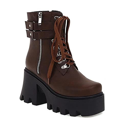 Gothic Platform Combat Ankle Boots for Women