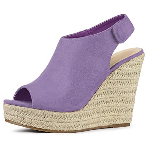 Allegra K Women's Espadrille Platform Heeled Wedge Sandals