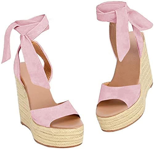 Liyuandian Women's Platform Espadrille Wedges Heel Sandals with Ankle Strap