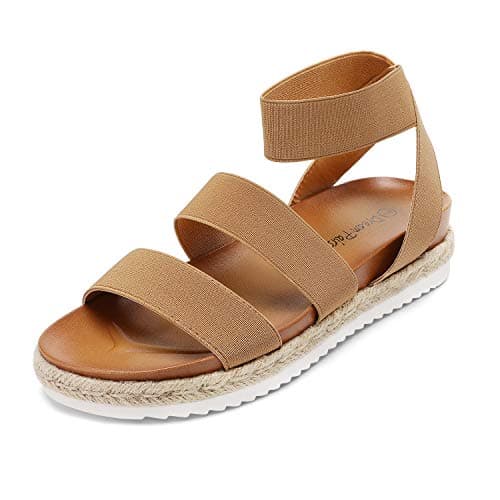 DREAM PAIRS Women's Open Toe Ankle Strap Espadrille Flatform Sandals