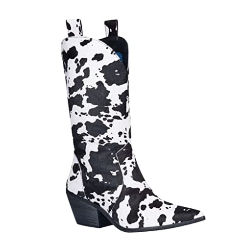 Women's Mid Calf Cowgirl Western Print Boots US4-11