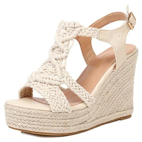 Comfortable Wedge Sandals for Women: RUSAUISE Platform Espadrilles