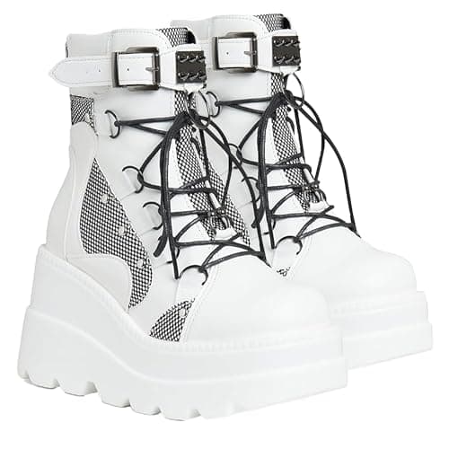 Rui Yue Women's Chunky Ankle Zipper Combat Boots
