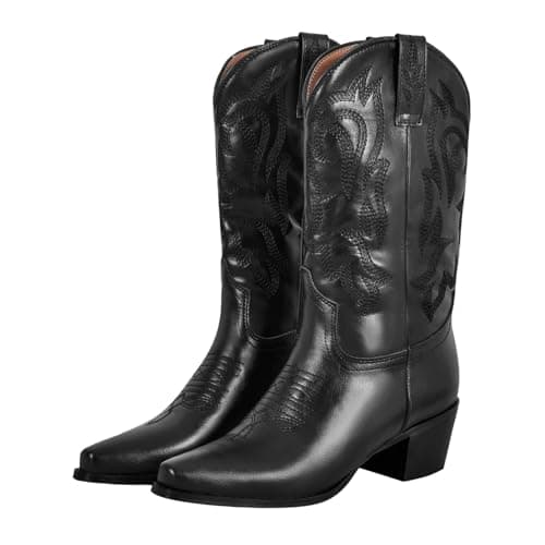 Red Yolkomo Western Cowgirl Boots, Pointed Toe Mid Calf Knee High