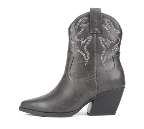 BLAZING Women's Western Bootie Pointe Toe Low Heel (Wide Fit Available)