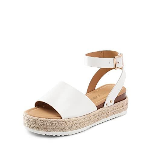 Dream Pairs Women's Comfortable Casual Ankle Strap Espadrille Wedge Shoes