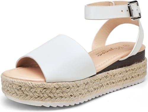 Vepose Women's 400A Platform Wedge Espadrille Sandals with Ankle Strap