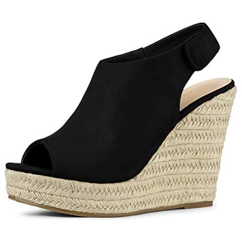 Allegra K Women's Espadrille Platform Heeled Wedge Sandals
