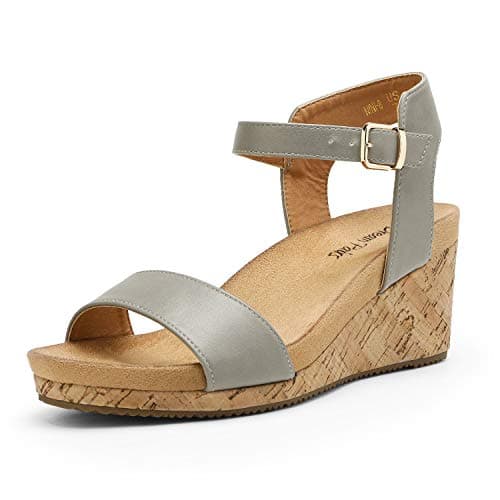 Dream Pairs Women's Open Toe Buckle Ankle Strap Platform Wedge Sandals