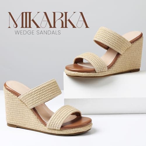 Mikarka Women's Comfortable Slip-On Wedge Sandals