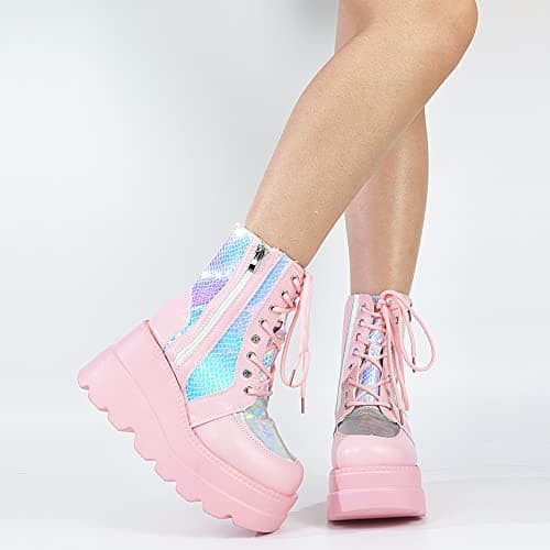 Erocalli Chunky Heel Platform Pumps for Women