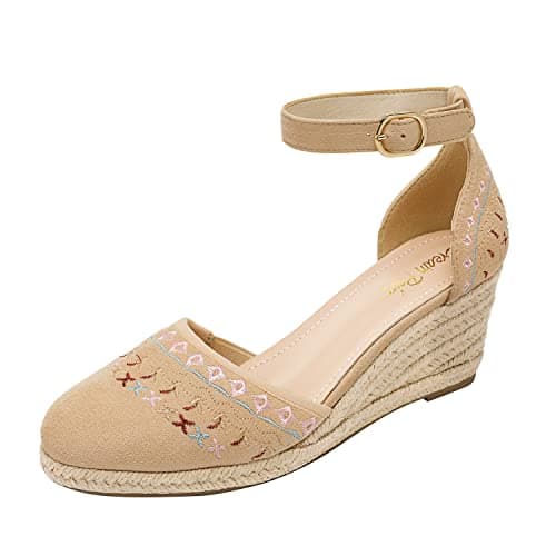 Dream Pairs Women's Ankle Strap Platform Wedge Espadrilles