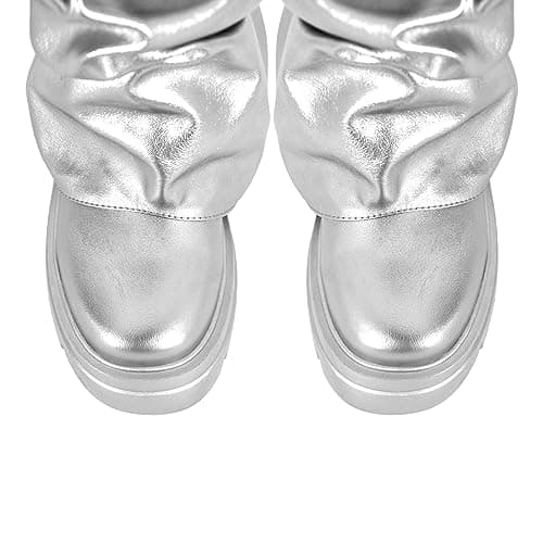 MissHeel Sleek Metallic Platform Booties